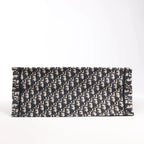 Bolso de hombro grande Dior Book Tote de lona oblicua en azul marino