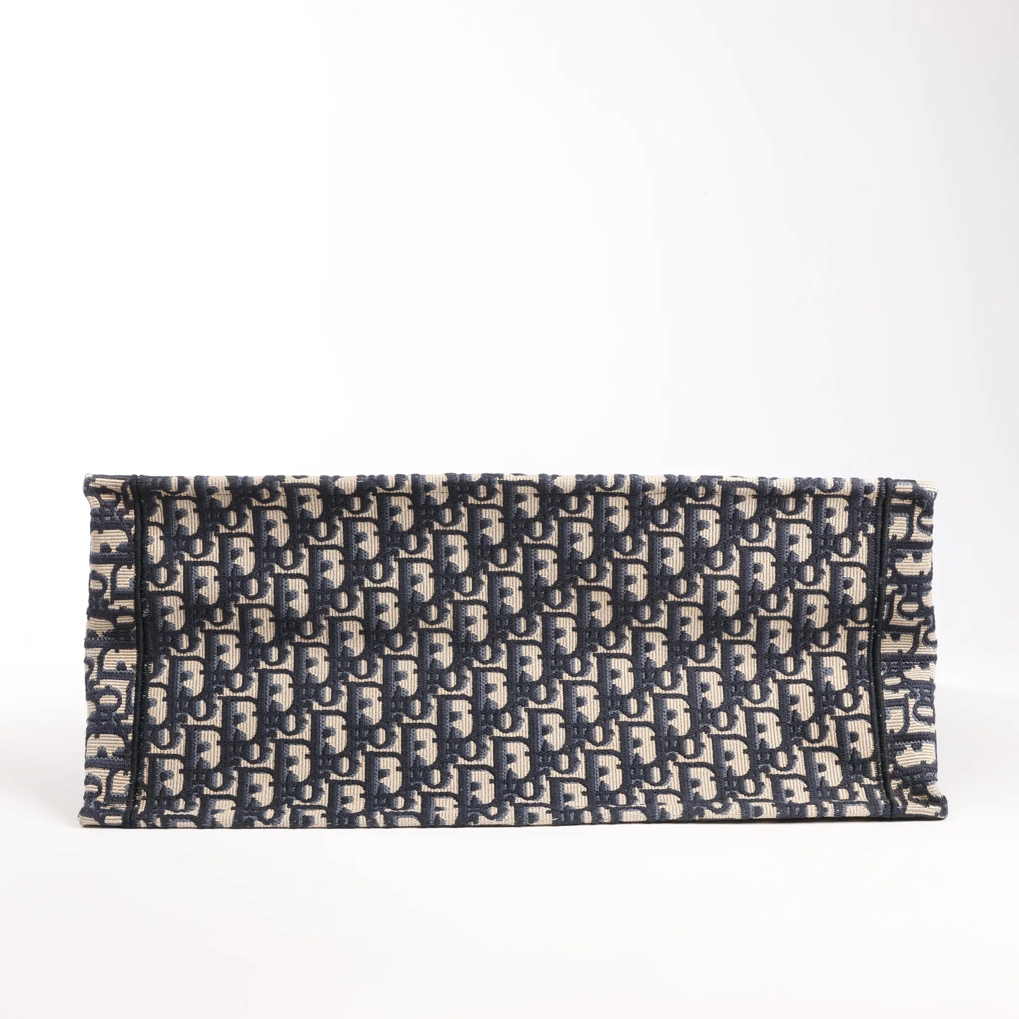 Bolso de hombro grande Dior Book Tote de lona oblicua en azul marino