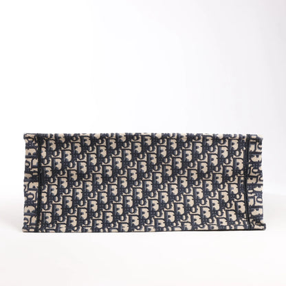 Dior Book Tote Large Oblique Canvas Shoulder Bag in Navy Blue