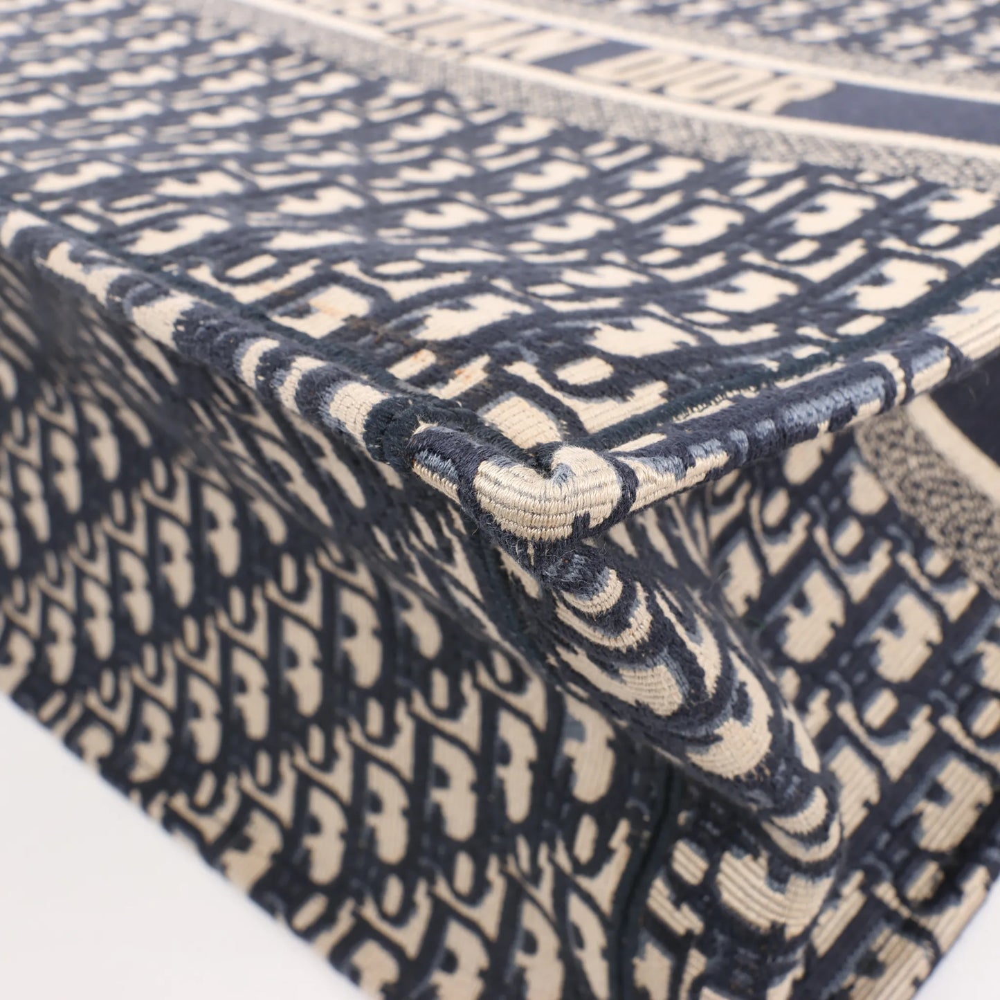 Dior Book Tote Large Oblique Canvas Shoulder Bag in Navy Blue