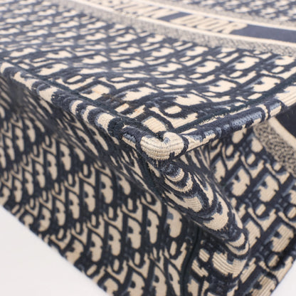 Dior Book Tote Large Oblique Canvas Shoulder Bag in Navy Blue