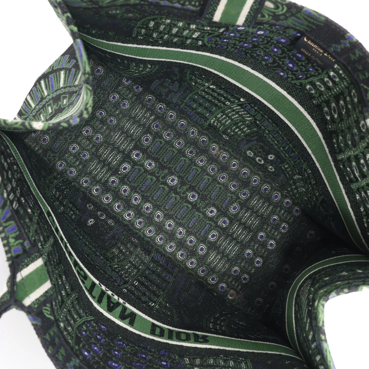 Dior Book Tote Large Riviera Canvas Shoulder Bag in Green