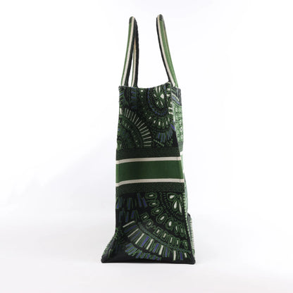 Dior Book Tote Large Riviera Canvas Shoulder Bag in Green