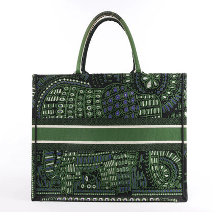 Dior Book Tote Large Riviera Canvas Shoulder Bag in Green