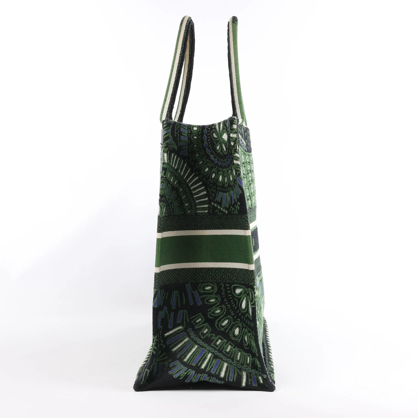 Dior Book Tote Large Riviera Canvas Shoulder Bag in Green