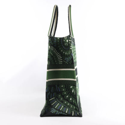 Dior Book Tote Large Riviera Canvas Shoulder Bag in Green