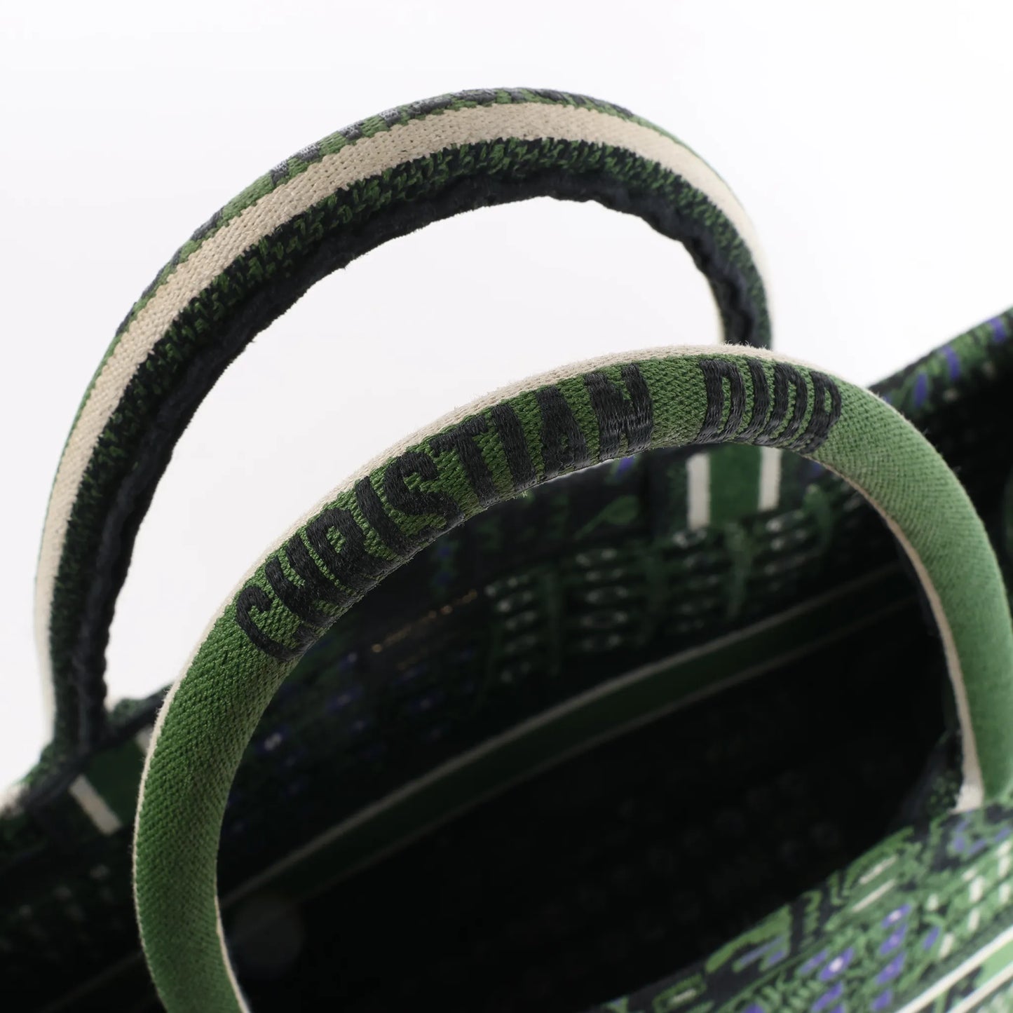 Dior Book Tote Large Riviera Canvas Shoulder Bag in Green