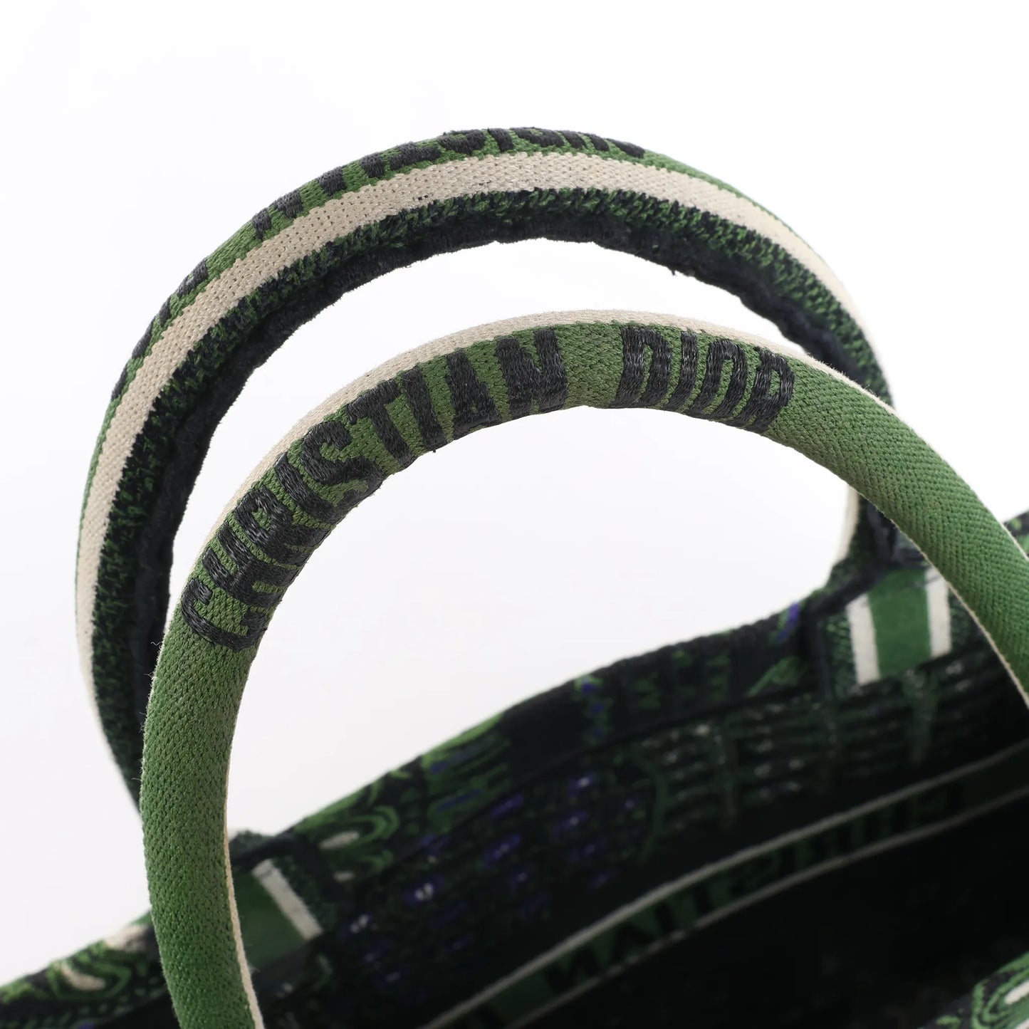 Dior Book Tote Large Riviera Canvas Shoulder Bag in Green