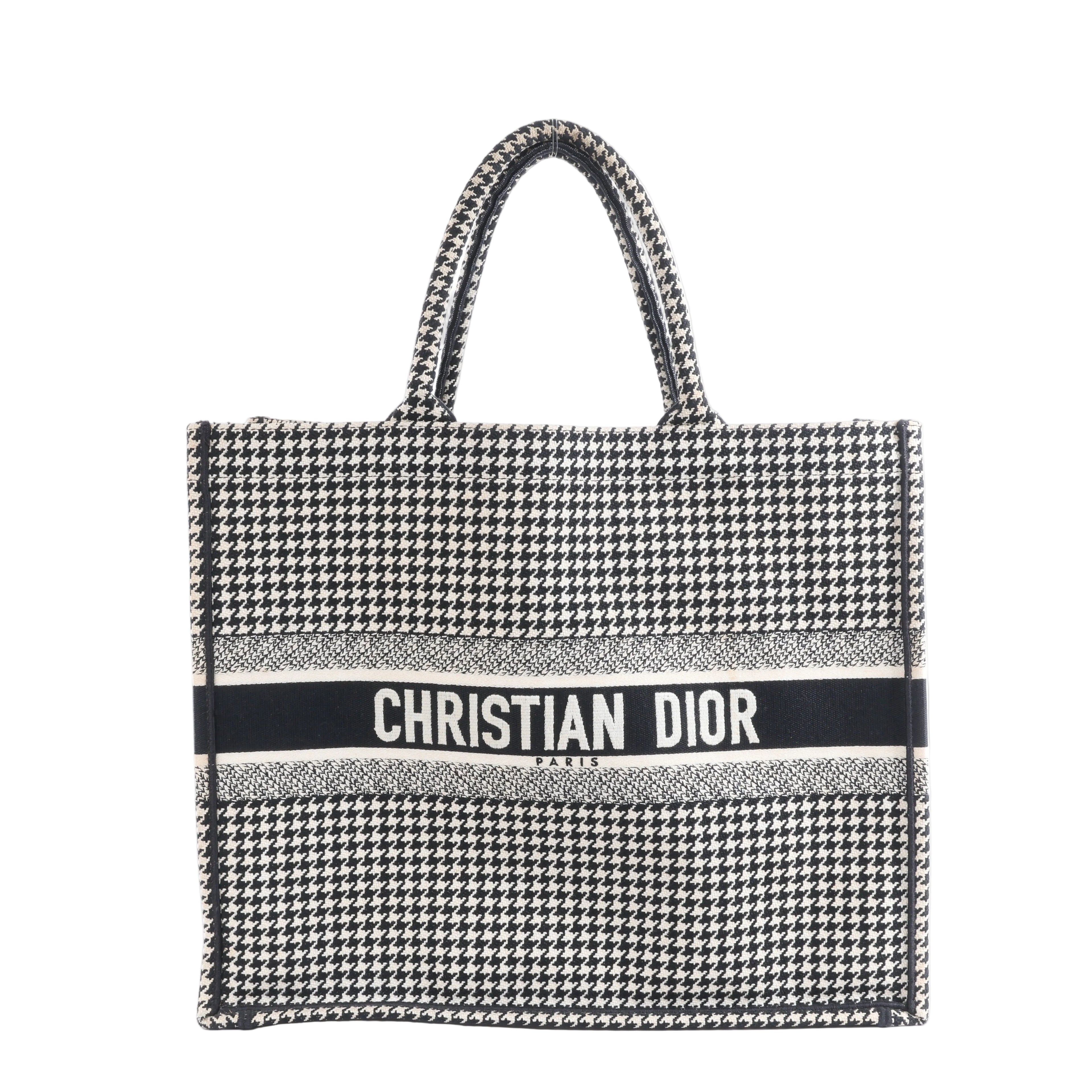 Christian Dior Book Tote Large canvas Tote bag Black × White