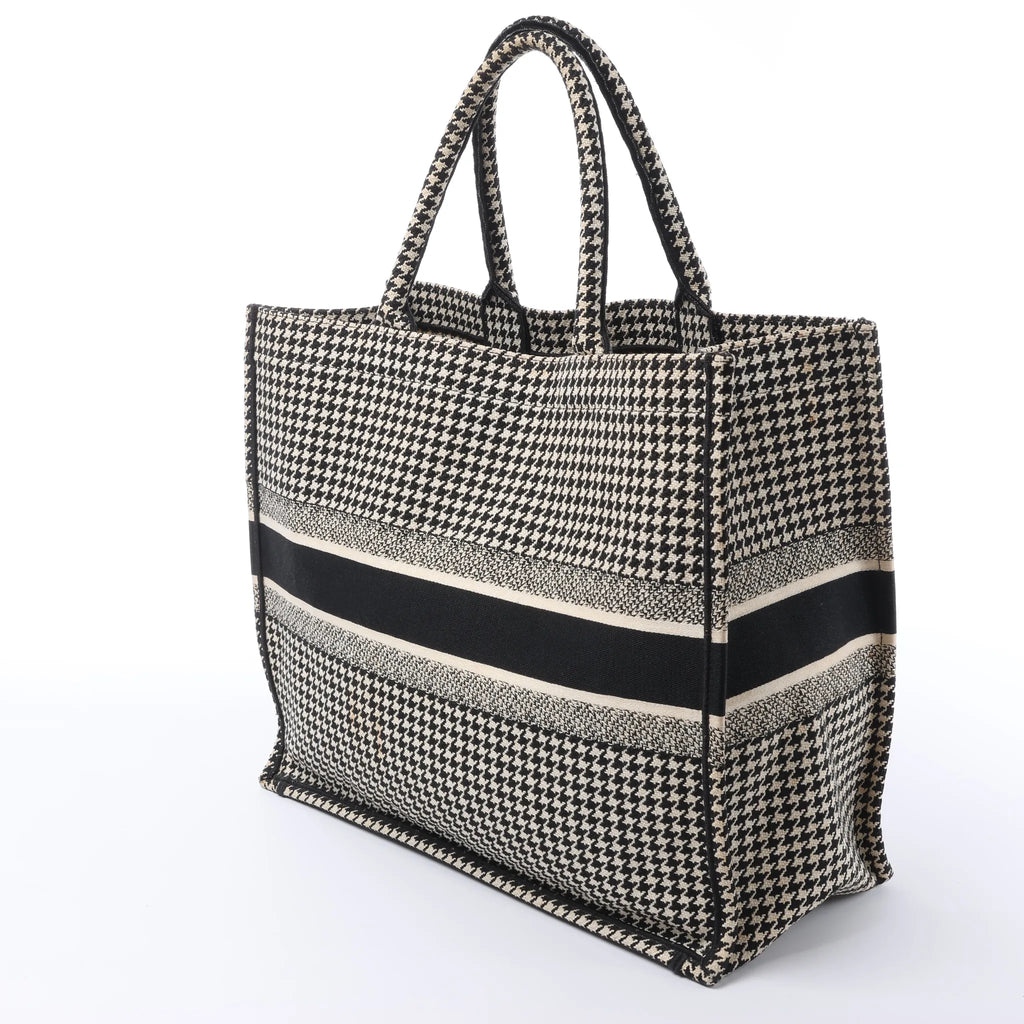 Christian Dior Book Tote Large canvas Tote bag Black × White