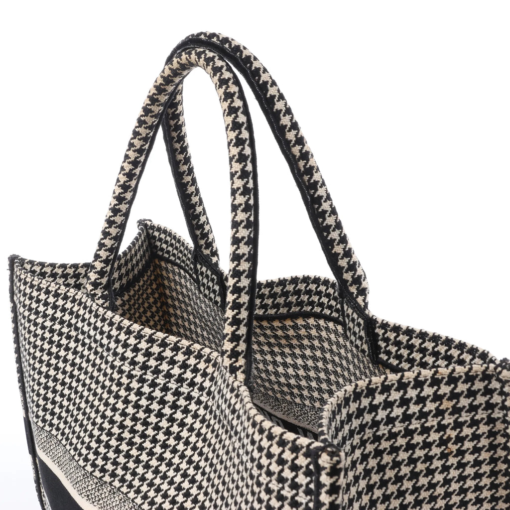 Christian Dior Book Tote Large canvas Tote bag Black × White