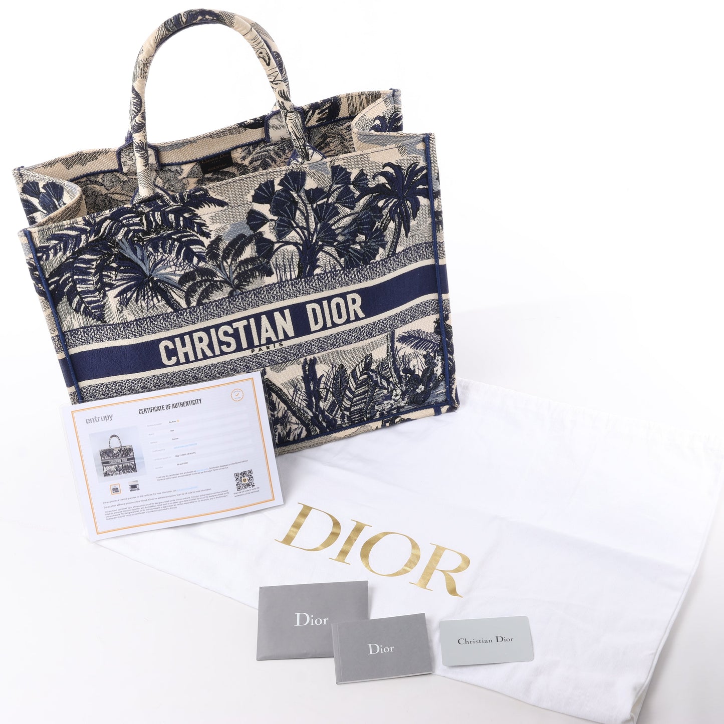 Christian Dior Book Tote Large Canvas Tote Bag in Navy Blue