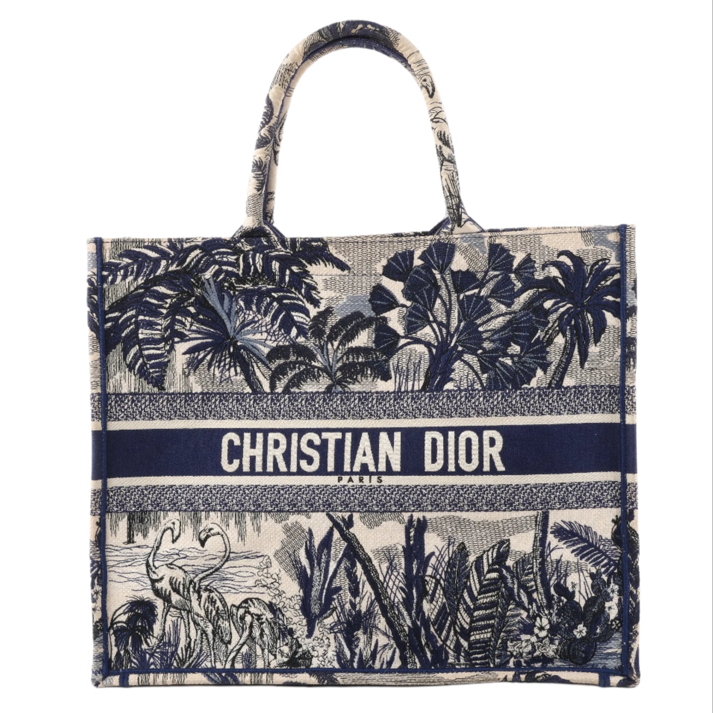 Christian Dior Book Tote Large Canvas Tote Bag in Navy Blue