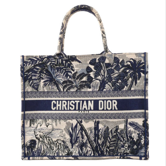 Christian Dior Book Tote Large Canvas Tote Bag in Navy Blue