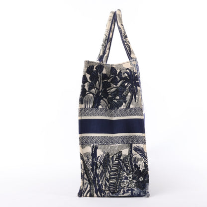 Christian Dior Book Tote Large Canvas Tote Bag in Navy Blue