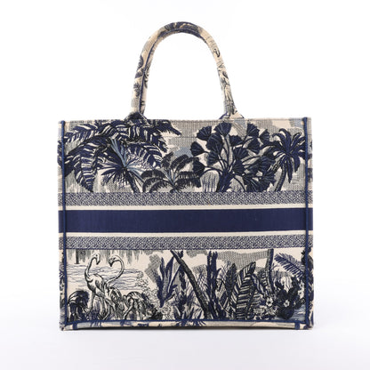 Christian Dior Book Tote Large Canvas Tote Bag in Navy Blue