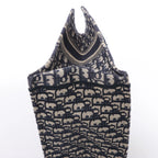 Bolso de hombro grande de lona Dior Book Tote en negro y blanco