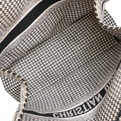Dior Book Tote Large Canvas Shoulder Bag in Black x White