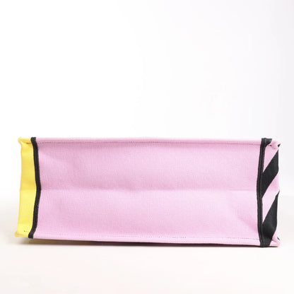 Dior Book Tote Large Canvas Tote Shoulder Bag in Yellow x Purple