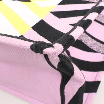 Dior Book Tote Large Canvas Tote Shoulder Bag in Yellow x Purple