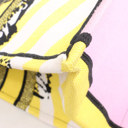 Dior Book Tote Large Canvas Tote Shoulder Bag in Yellow x Purple