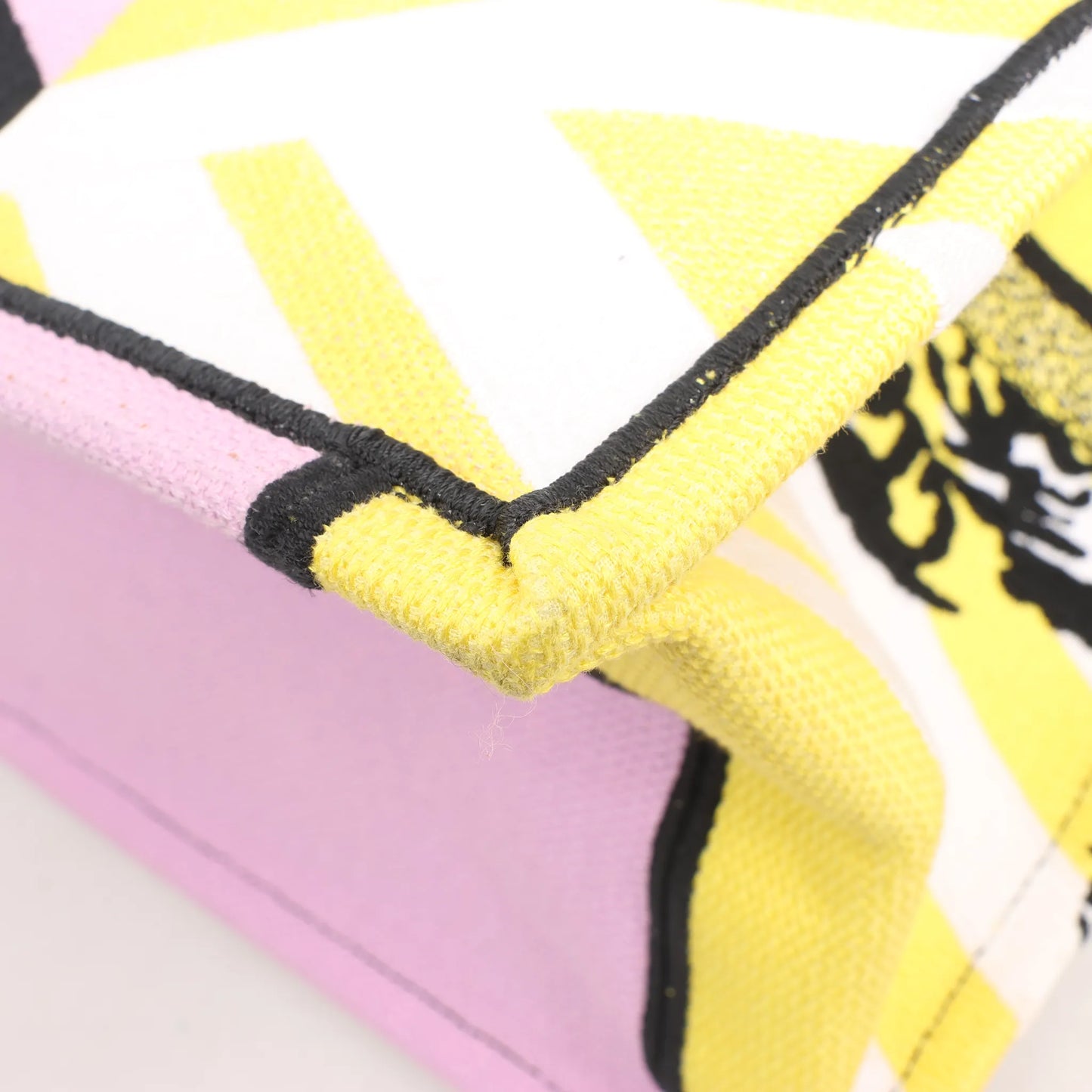 Dior Book Tote Large Canvas Tote Shoulder Bag in Yellow x Purple