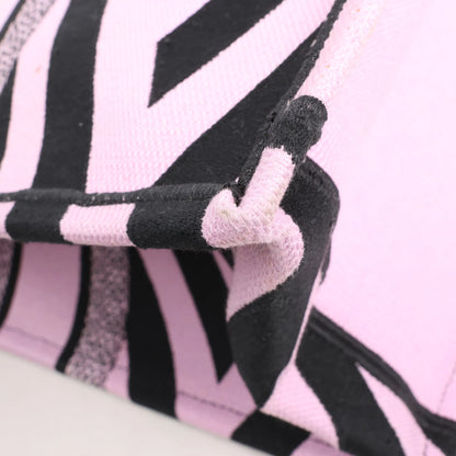 Dior Book Tote Large Canvas Tote Shoulder Bag in Yellow x Purple