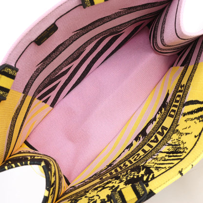 Dior Book Tote Large Canvas Tote Shoulder Bag in Yellow x Purple
