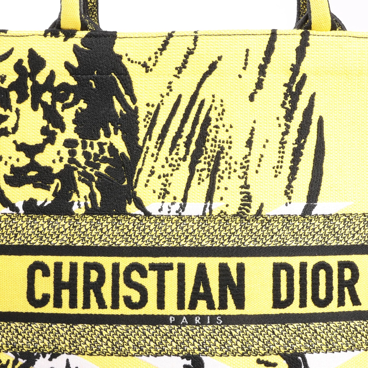 Dior Book Tote Large Canvas Tote Shoulder Bag in Yellow x Purple