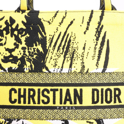 Dior Book Tote Large Canvas Tote Shoulder Bag in Yellow x Purple