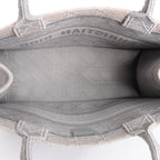 Christian Dior Book Tote Medium Cannage Canvas Shoulder Bag in Gray