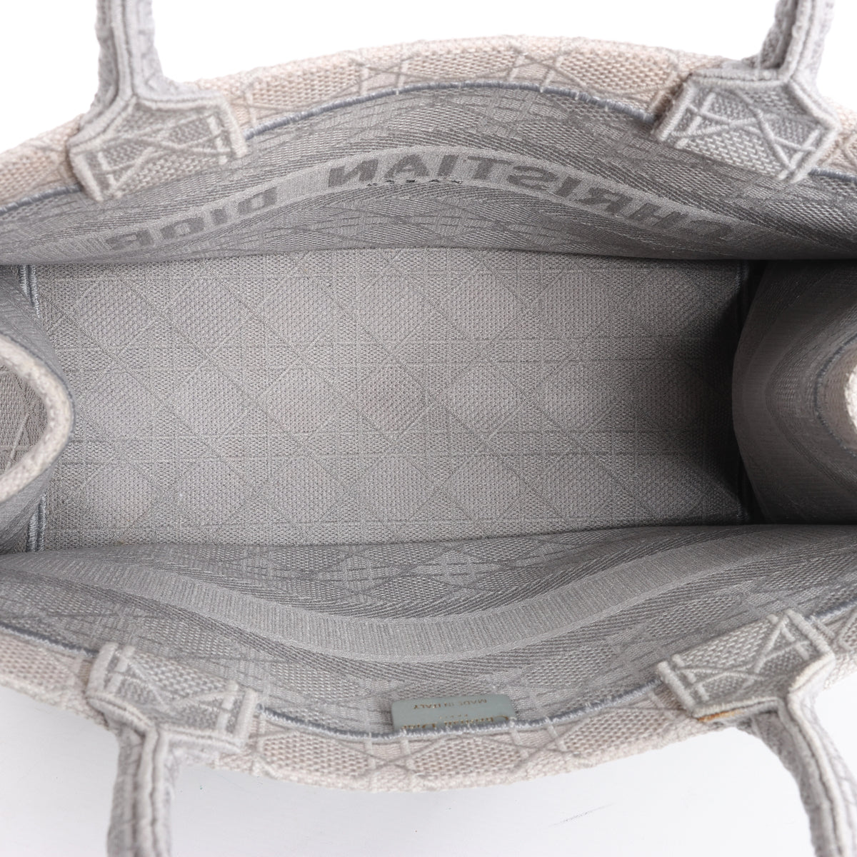 Christian Dior Book Tote Medium Cannage Canvas Shoulder Bag in Gray