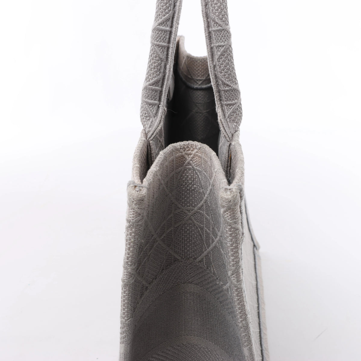 Christian Dior Book Tote Medium Cannage Canvas Shoulder Bag in Gray