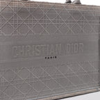Christian Dior Book Tote Medium Cannage Canvas Shoulder Bag in Gray