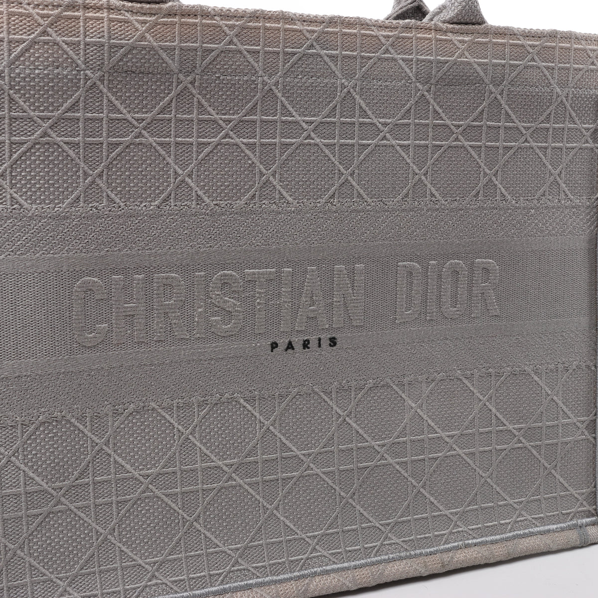Christian Dior Book Tote Medium Cannage Canvas Shoulder Bag in Gray