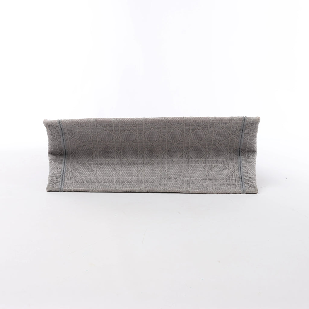 Christian Dior Book Tote Medium Cannage Canvas Shoulder Bag in Gray