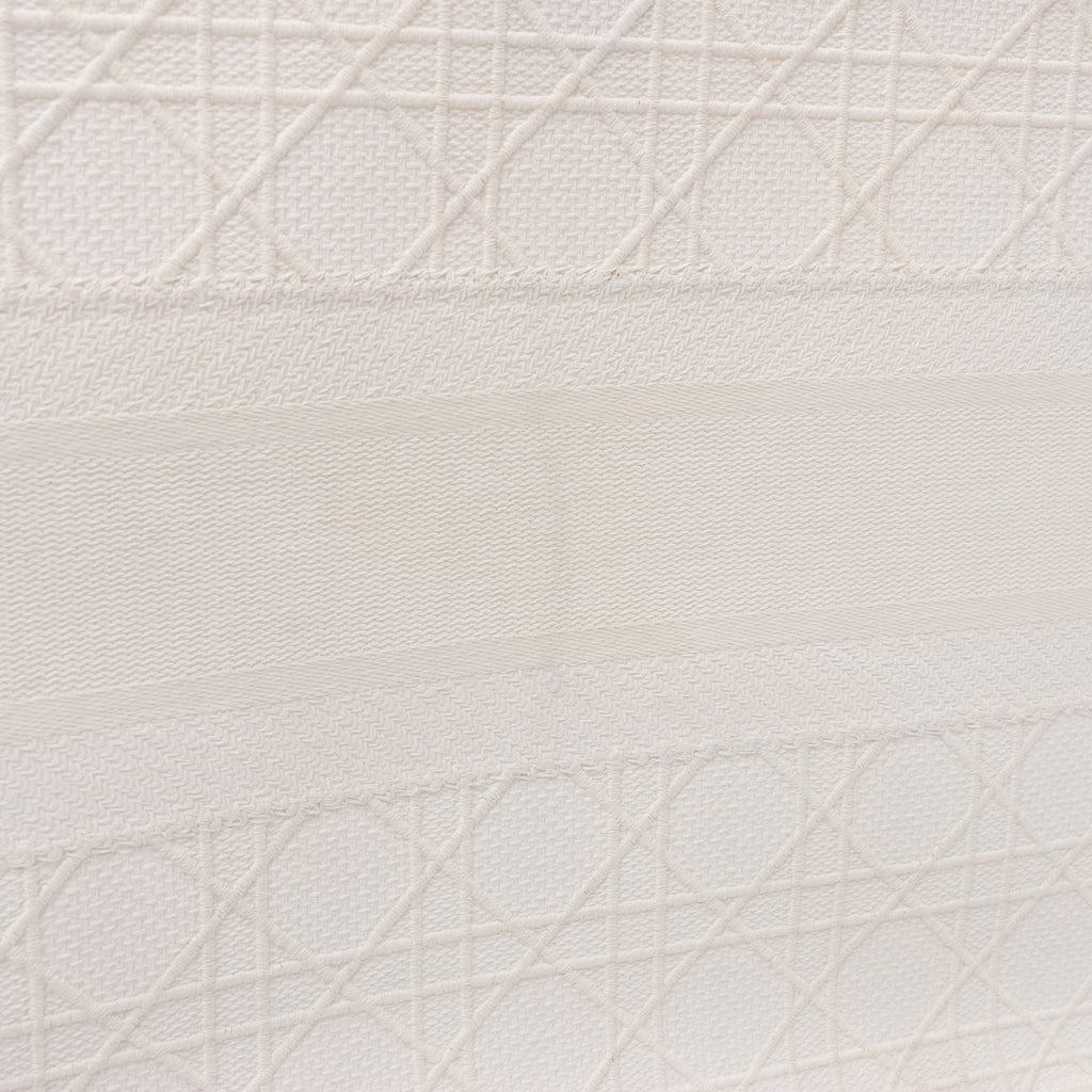 Christian Dior Book Tote Medium Cannage Canvas Shoulder Bag in White