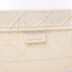 Christian Dior Book Tote Medium Cannage Canvas Shoulder Bag in White