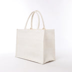 Christian Dior Book Tote Medium Cannage Canvas Shoulder Bag in White