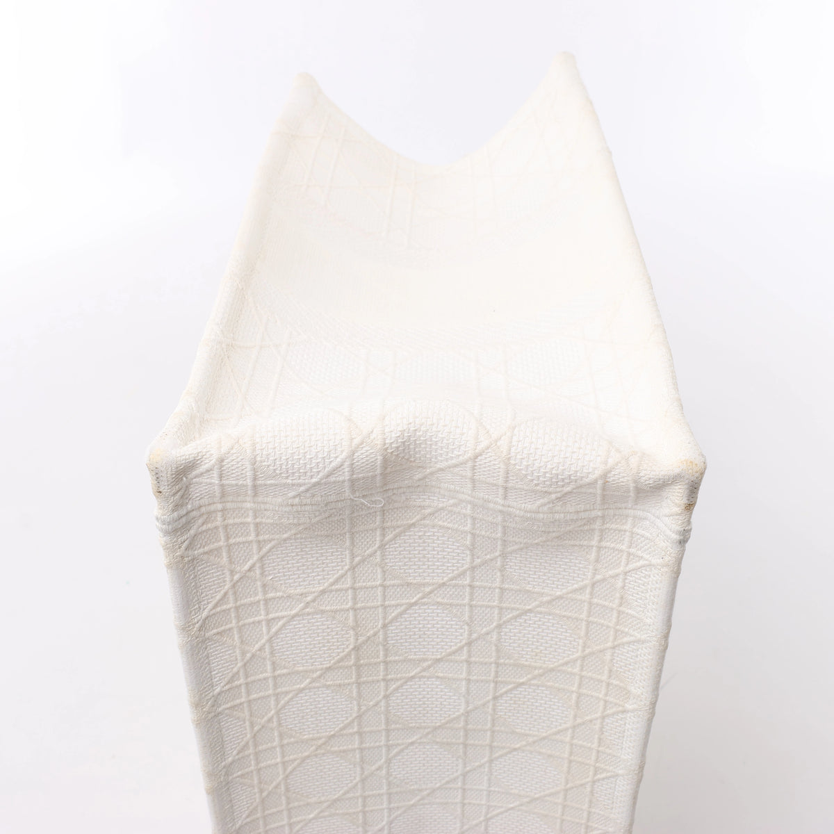 Christian Dior Book Tote Medium Cannage Canvas Shoulder Bag in White