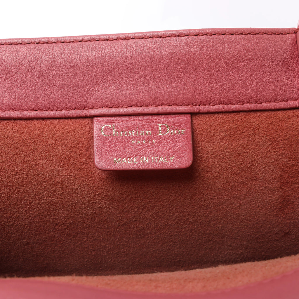 Christian Dior Book Tote Medium Leather Shoulder Bag in Pink