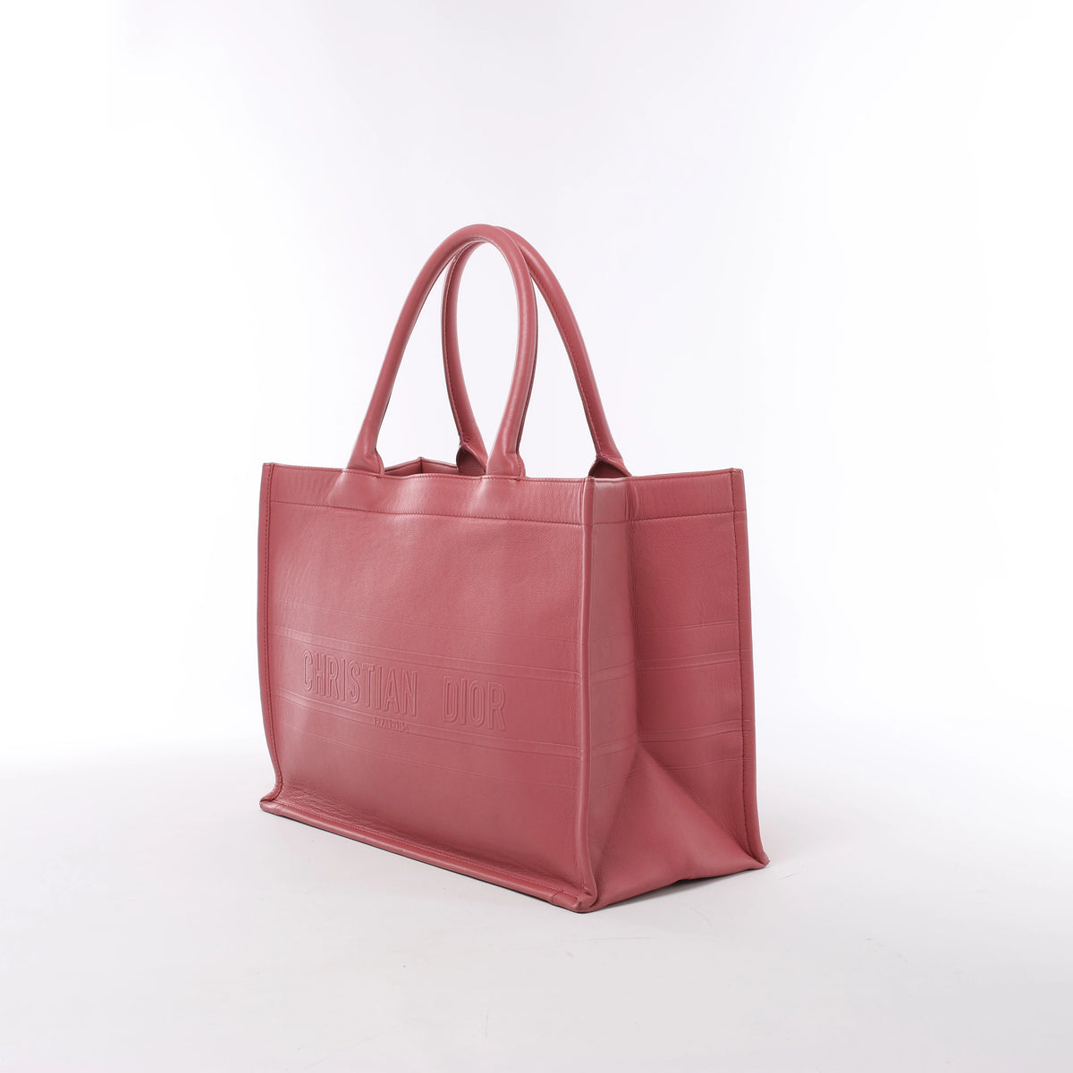 Christian Dior Book Tote Medium Leather Shoulder Bag in Pink