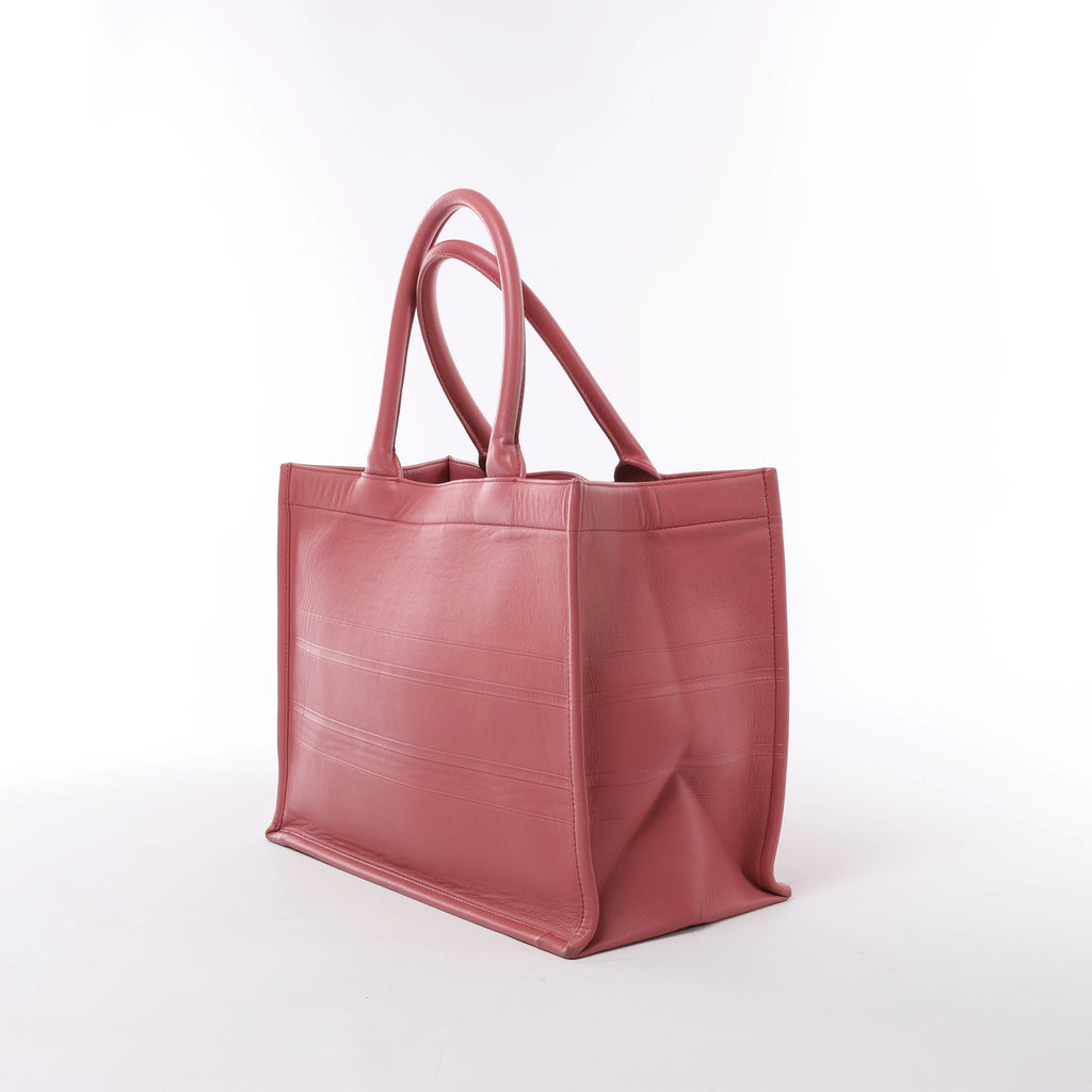 Christian Dior Book Tote Medium Leather Shoulder Bag in Pink