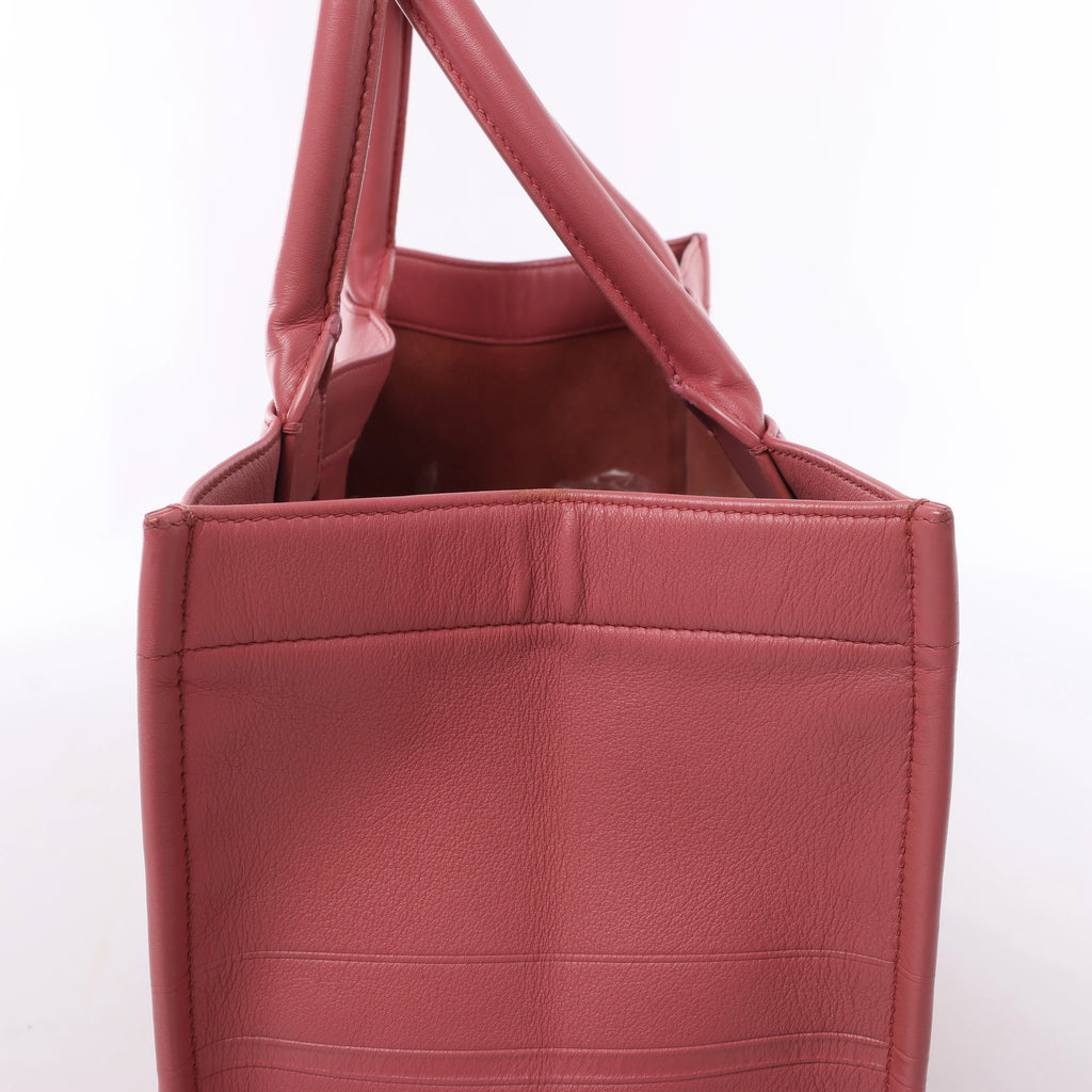 Christian Dior Book Tote Medium Leather Shoulder Bag in Pink