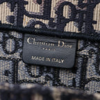 Christian Dior Book Tote Medium Oblique Canvas Shoulder Bag in Navy Blue