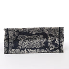 Christian Dior Book Tote Medium Toile Doo JUY Embroidery Canvas Shoulder Bag Navy Blue