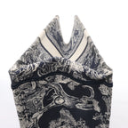 Christian Dior Book Tote Medium Toile Doo JUY Embroidery Canvas Shoulder Bag Navy Blue
