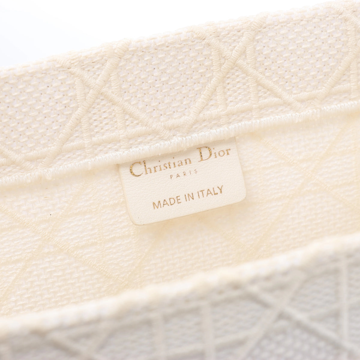 Christian Dior Book Tote Medium Canvas Shoulder Bag in White