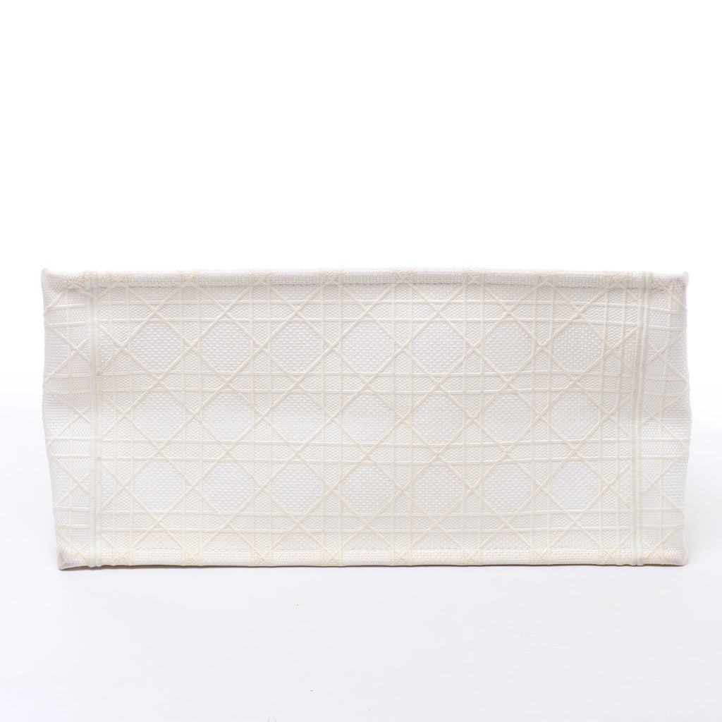 Christian Dior Book Tote Medium Canvas Shoulder Bag in White