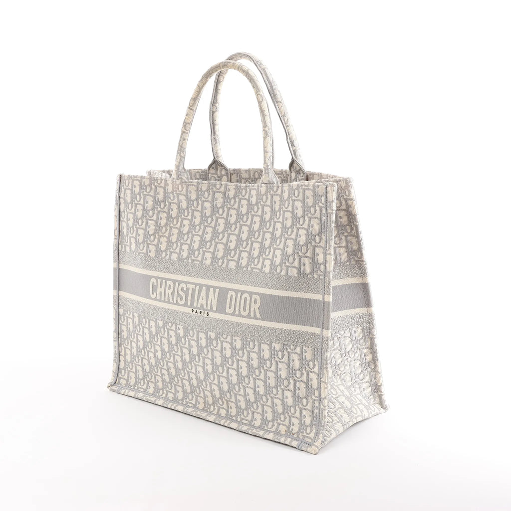 Dior Book Tote Large Oblique Canvas Handbag Handbag in Gray